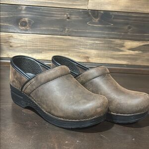 Dansko Antique Brown Professional Comfort Work Leather Shoe Clog Size 36